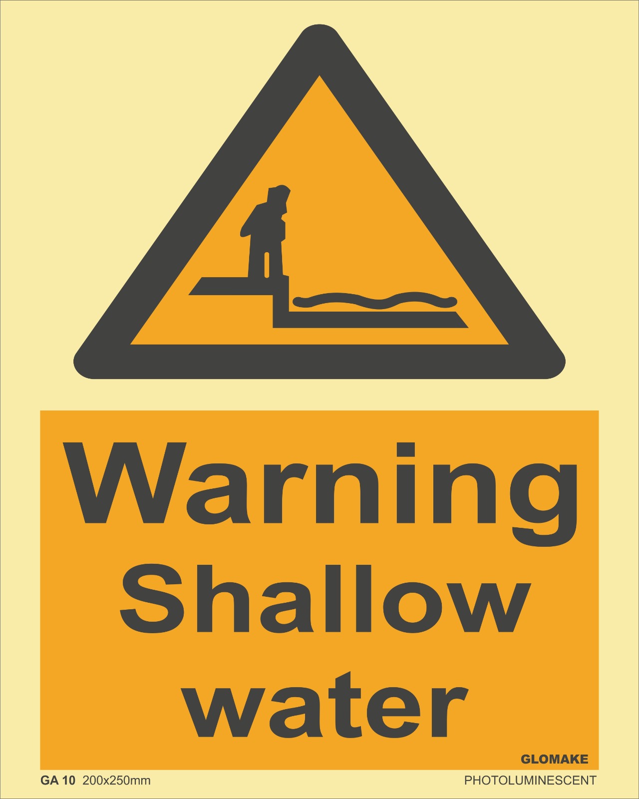 WARNING SHALLOW WATER 
(GA 10)